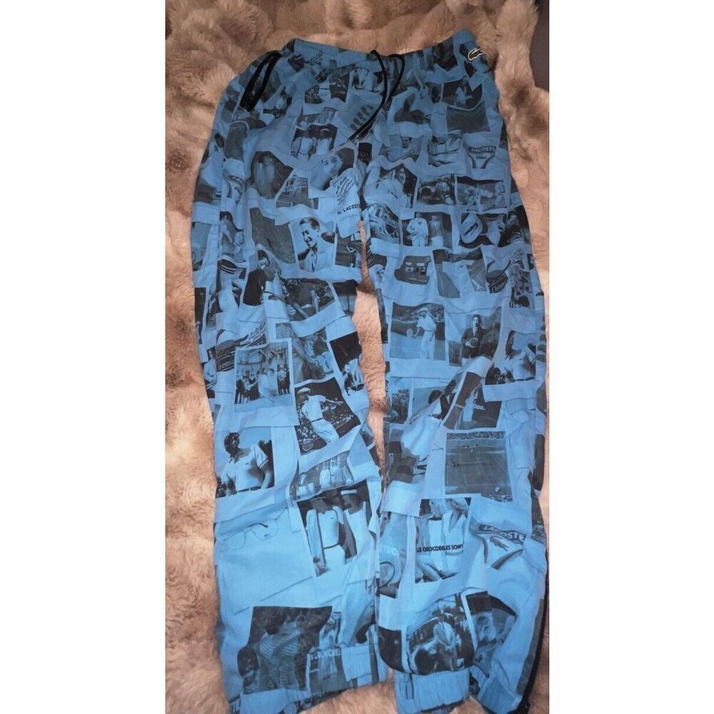 Lacoste Polaroid Trackpants Unisex Sz L Zip Leg Pockets Drawstring - Picture 5 of 16
